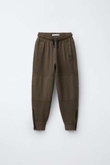 ZARA БРЮКИ SLIM НА МОЛНИЯХ, РЫЖЕВАТО-КОРИЧНЕВЫЙ