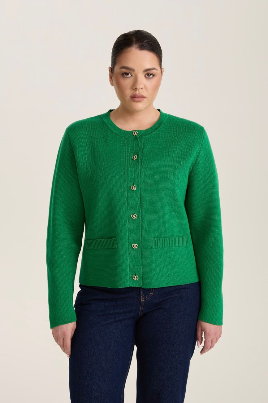 Жакет вязаный, зеленый