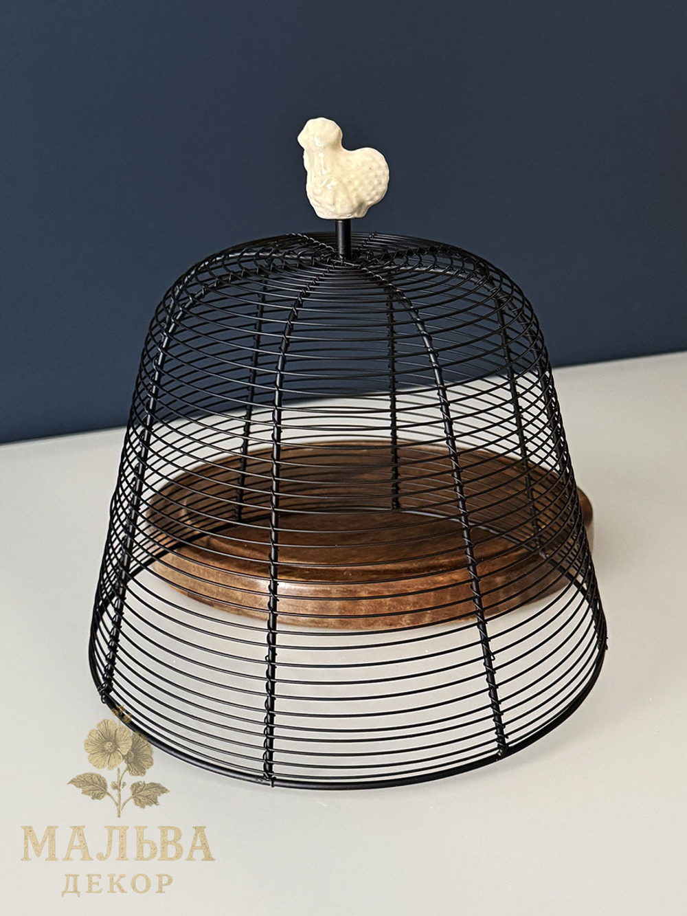 Блюдо с клошем "Курочка" Ø 24x24см