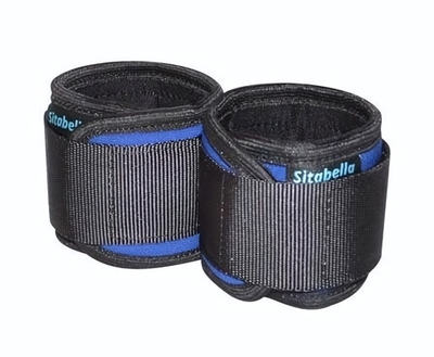 Сине-черные неопреновые наручники (Цвет: синий с черным)