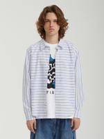 Мужская Рубашка Striped Logo
