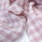 Варёный хлопок "Бежево-розовая клетка", 1*1 см