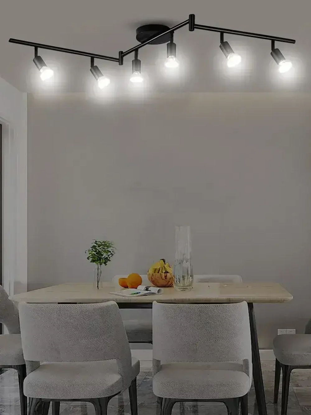 Люстра потолочная трековый светильник на кухню потолочный, люстра черная для гостиной, GU10