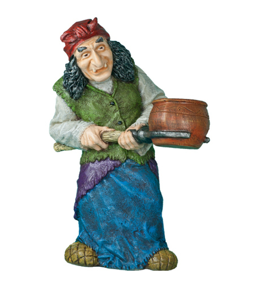 Фигурка Баба Яга с горшком (полистоун)