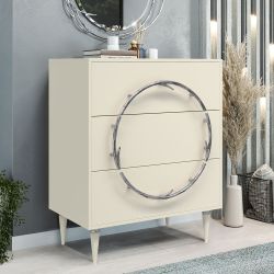 Комод Арт Колор matte Классик Сильвер с 3 ящиками Кремовый белый матовый