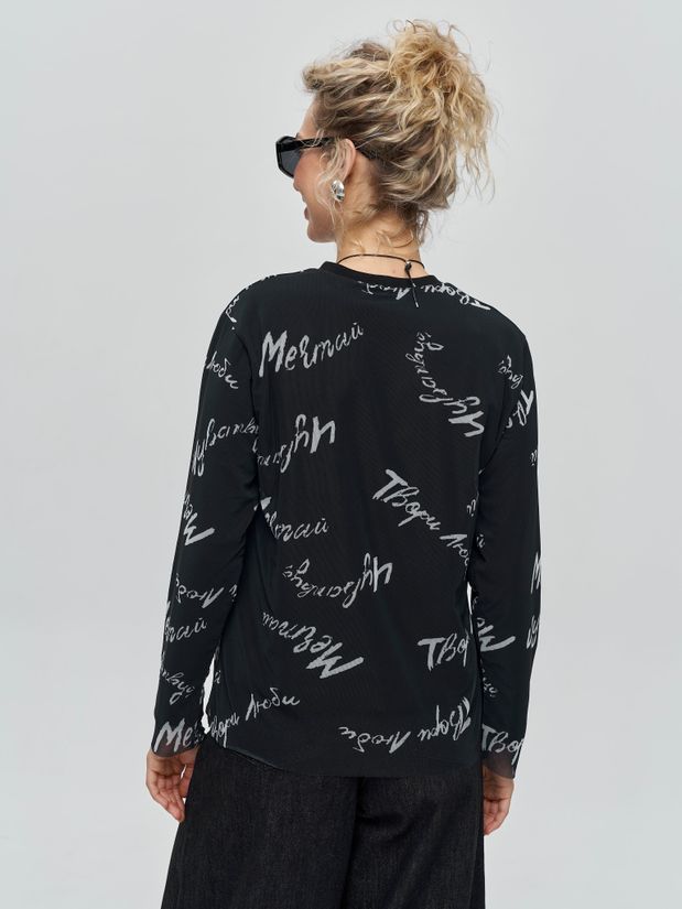 Лонгслив ТВОРИ двуслойный, черный