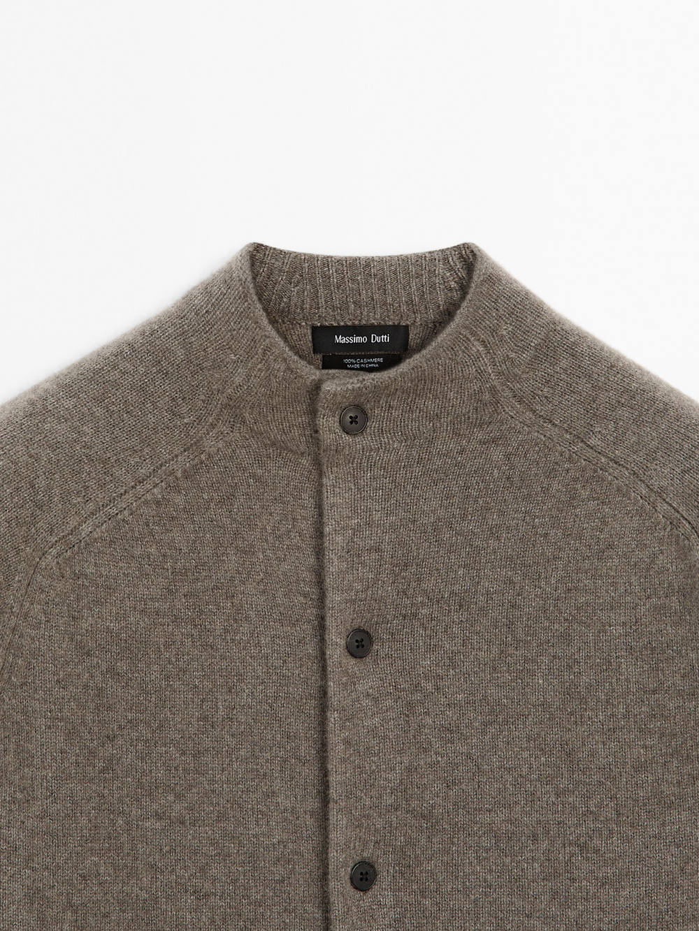 Massimo Dutti Кашемировый вязаный кардиган на пуговицах, зеленый