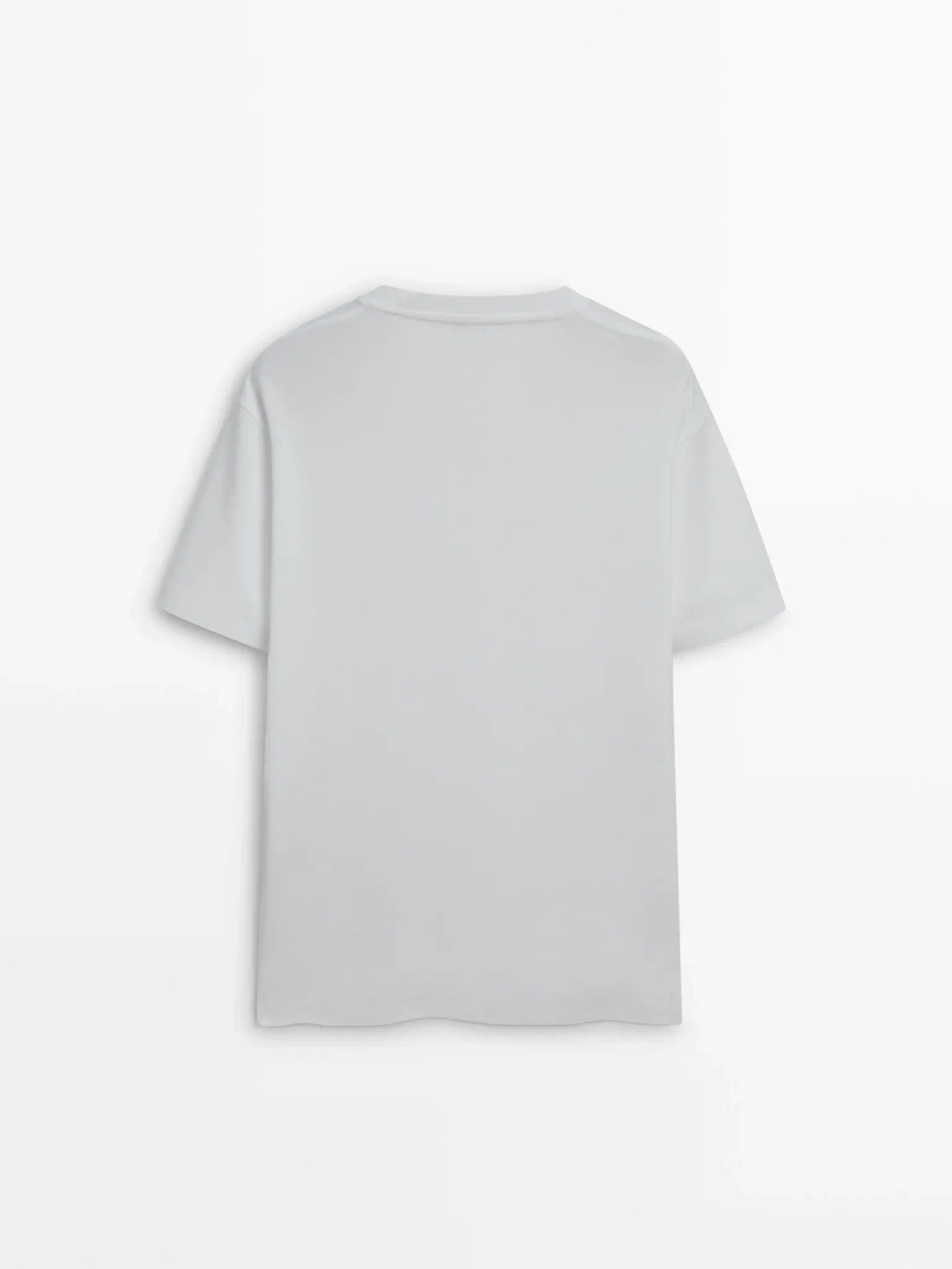 Massimo Dutti ФУТБОЛКА С КРУГЛЫМ ВЫРЕЗОМ, БЕЛЫЙ