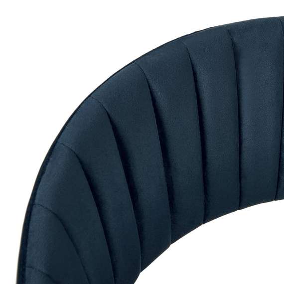 Полубарный стул Turin синий велюр с золотыми ножками