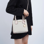 Michael Kors Mercer Messenger Medium Crossbody Bag Vanilla Powder Blush