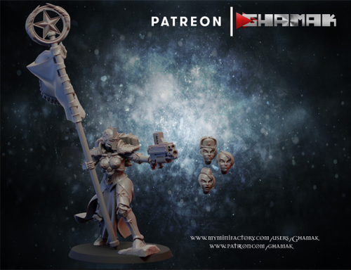 Adepta Sororitas Imagifier Сестра-знаменосец №2 миниатюра для dnd, днд, pathfinder, фентези, Настольная игра, НРИ, Варгейм, РПГ