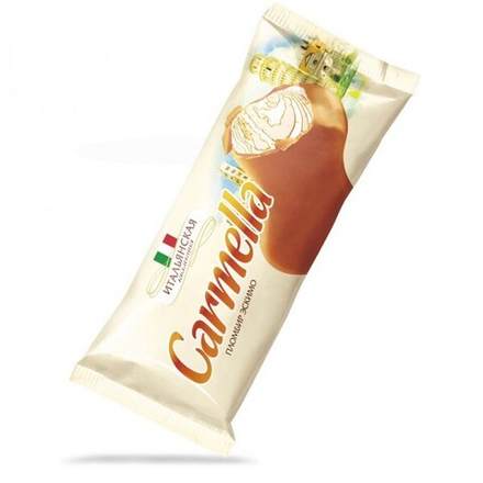 Эскимо пломбир "Carmella" двуслойное карамельное с вареной сгущенкой 70г. Брест