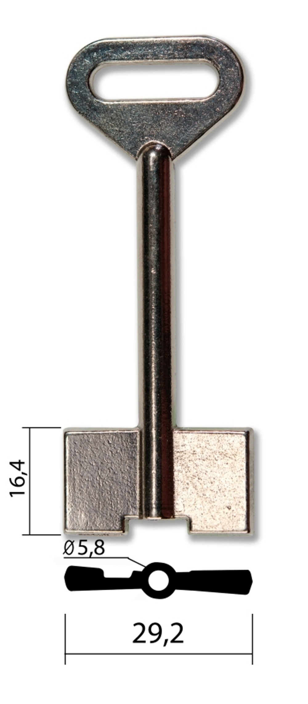 Заготовка сувальдного ключа 10597 TNG1D 205- ТИНГА литье (сейф 6,0*3,6мм)(76*29,3*16,3мм) желтый (TNG1D)