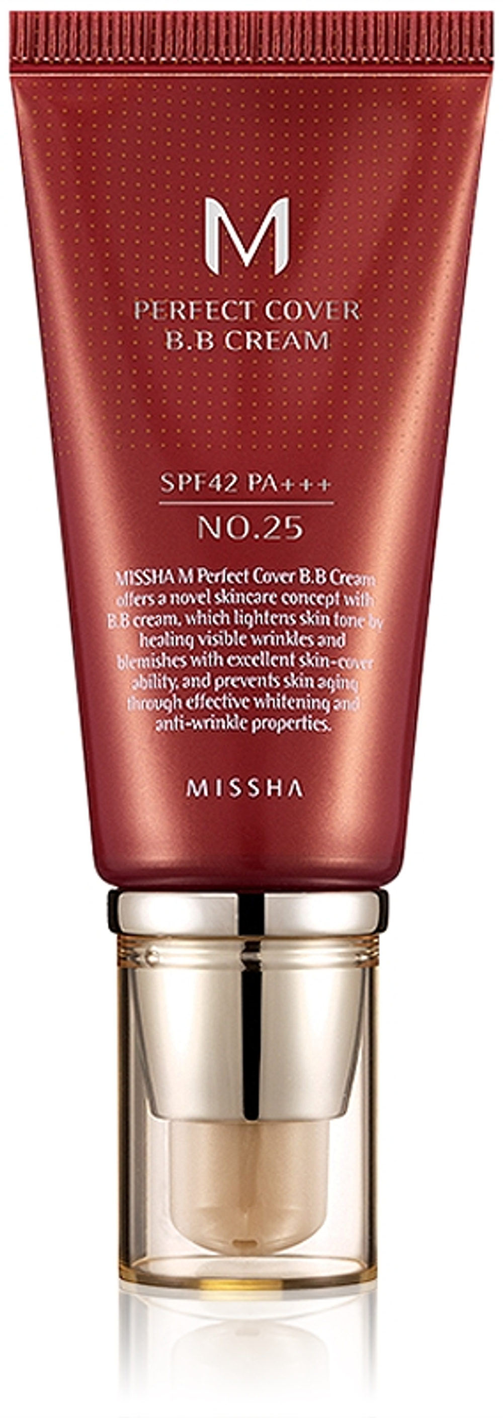 Missha M Perfect Cover - Крем ВВ с высокой защитой от УФ-лучей оттенок No. 25 Warm Beige SPF42/PA+++, 50 ml