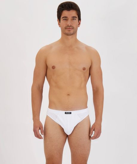 Мужские трусы (3шт) слипы спорт Atlantic 3BMP-322, белый+серый+графит