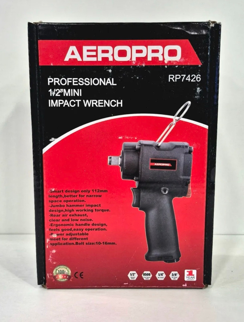 RP7426 / Ударный пневмогайковёрт мини AeroPro RP7426 , Квадрат 1/2, 610N.M