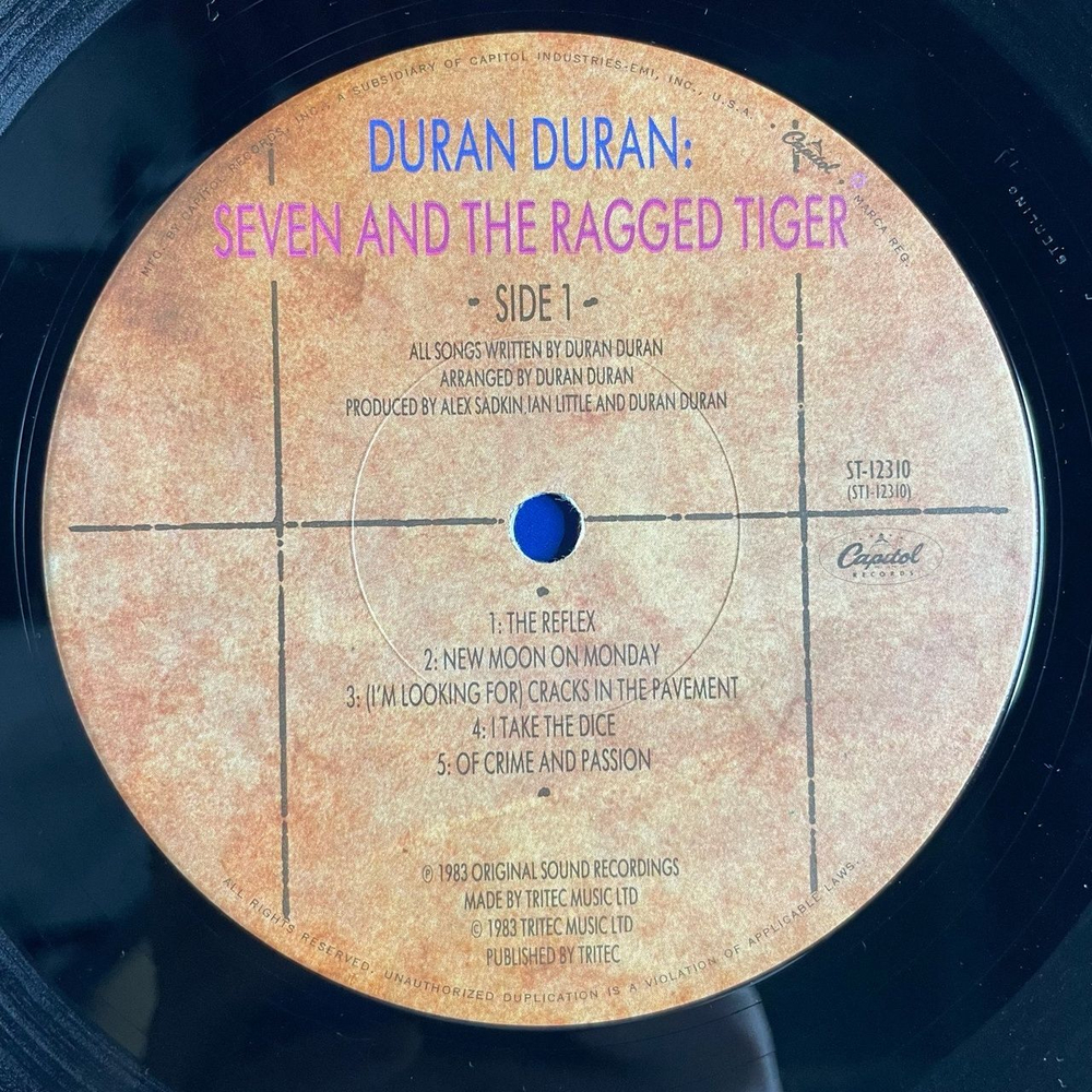 Винтажная виниловая пластинка LP Duran Duran Seven And The Ragged Tiger (USA 1983)