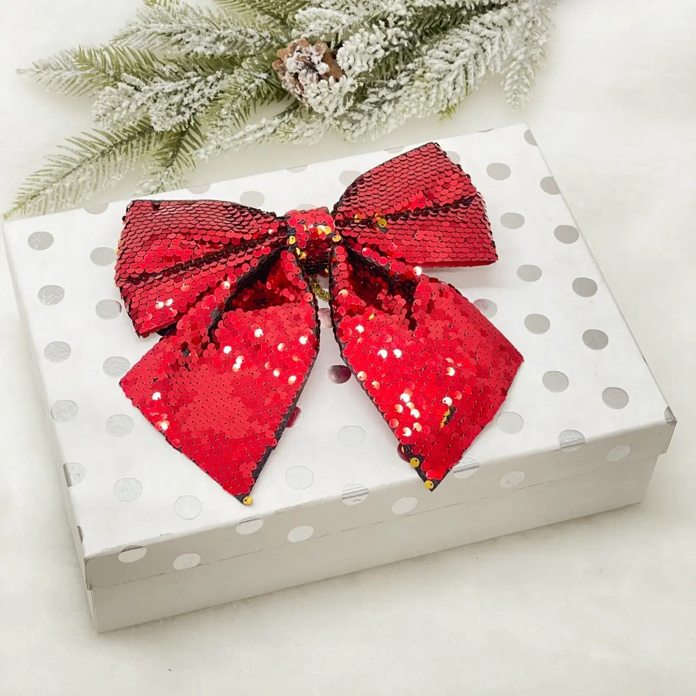 Бант на ёлку «Сияние» 20*22 см, Красный
