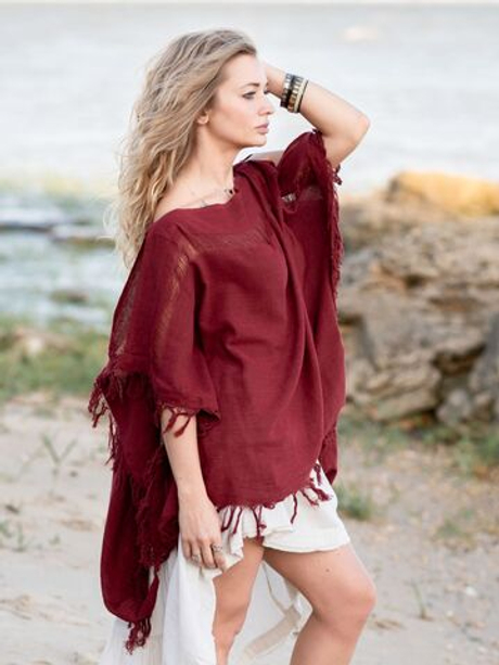 Топ-пончо Chintamani (красный)