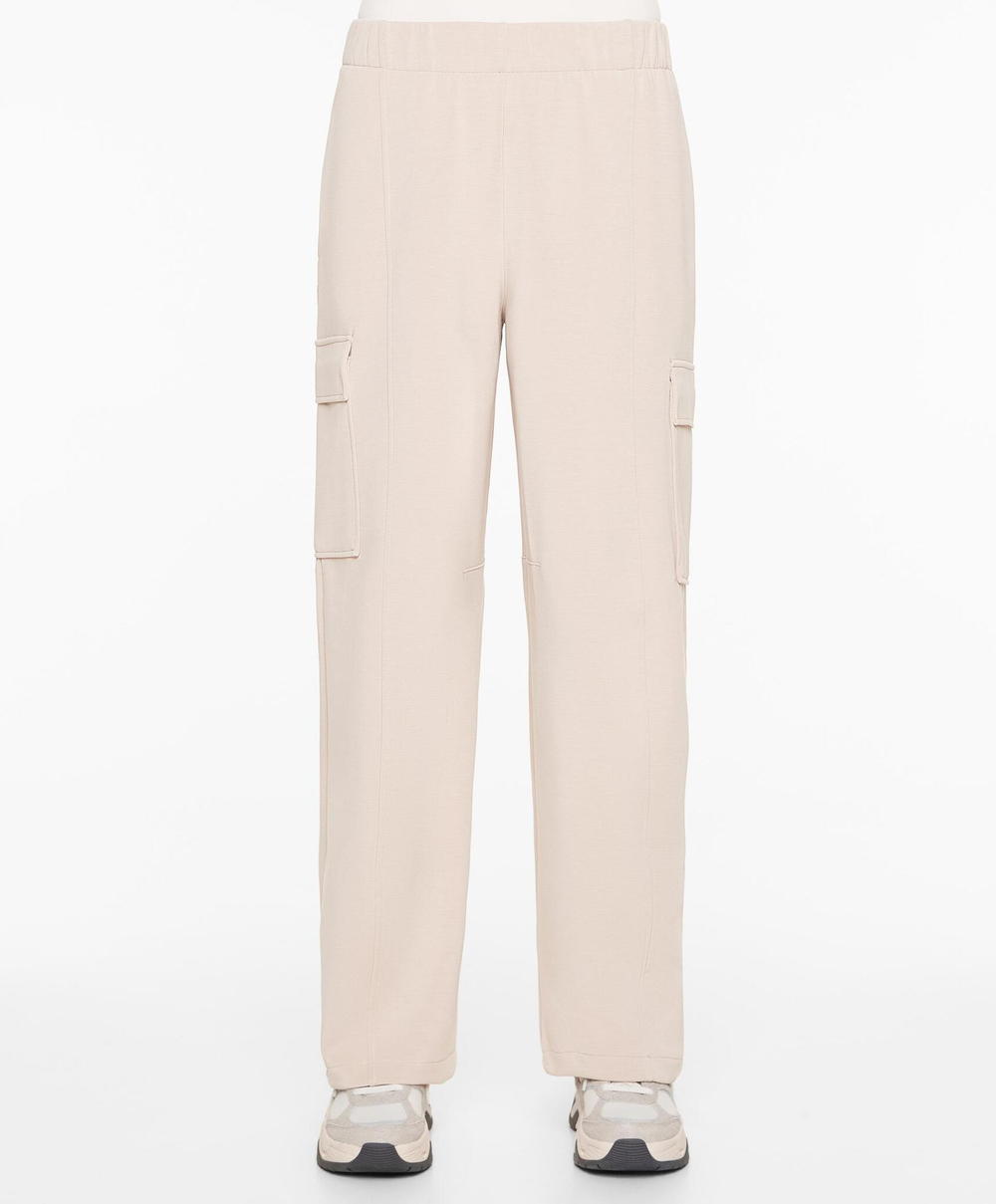 OYSHO Брюки свободного кроя из ткани с модалом с начесом, экрю