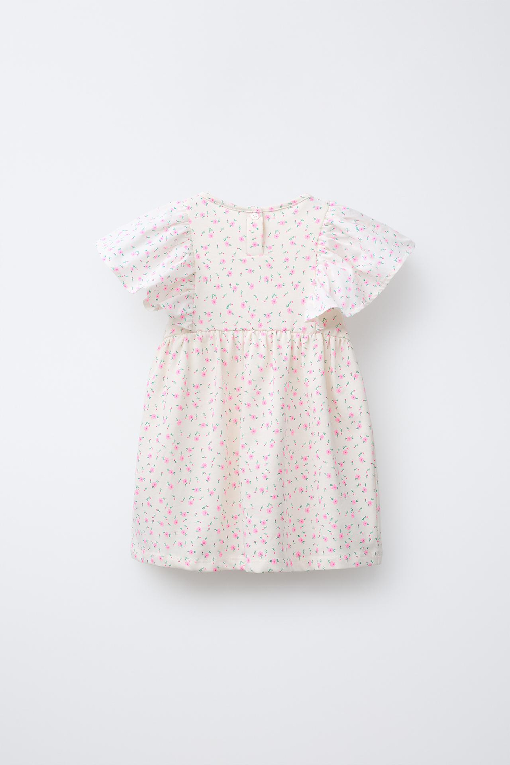 ZARA КОМБИНИРОВАННОЕ ПЛАТЬЕ С ВОЛАНАМИ, РОЗОВЫЙ