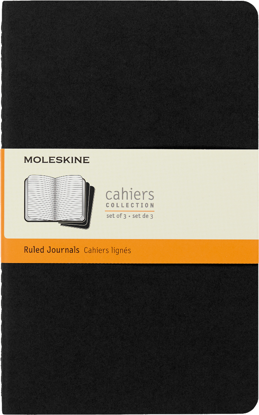 Блокнот Moleskine Cahier Journal (QP316) Large 130х210мм обложка картон 80стр. линейка черный (3шт)
