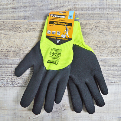 Перчатки "Утепленные: Ледоруб Плюс", акрил, вспененное латексное покрытие, в и/у, 10XL, Fiberon
