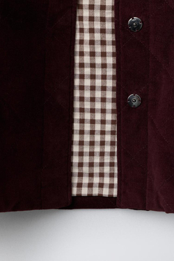 ZARA ВЕЛЬВЕТОВАЯ КУРТКА С КРУГЛЫМ ВОРОТНИКОМ, БУРГУНДИ