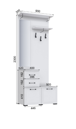 Прихожая центральная секция Бруклин 90ПЦС-2
