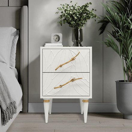 Тумба Арт Колор leaves Классик Голд Белый опал