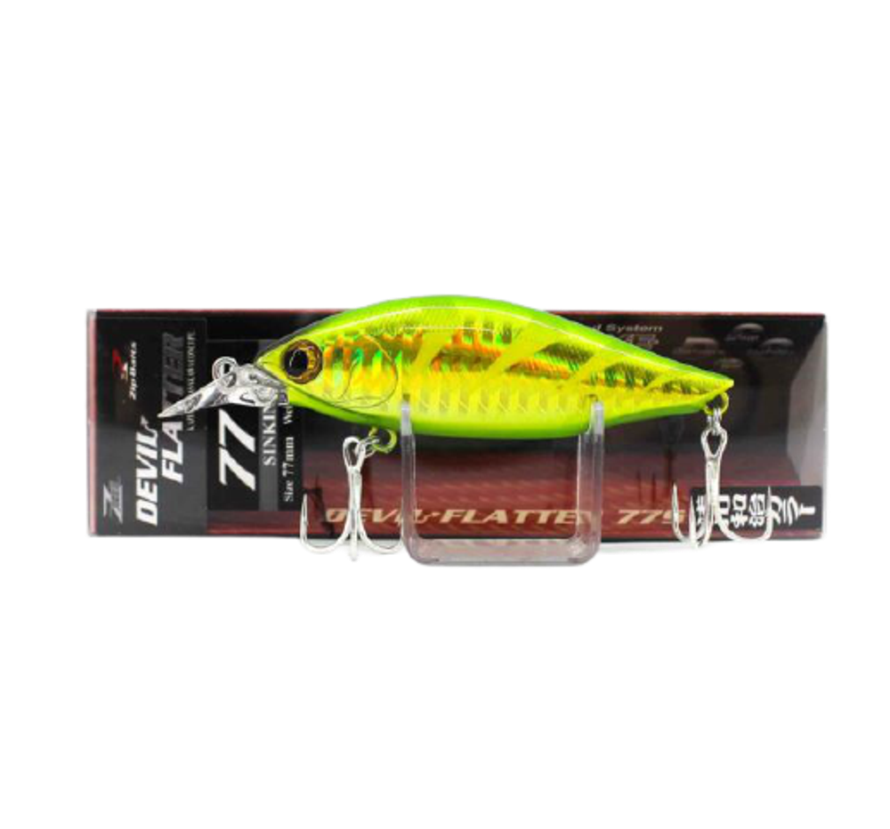 Воблер ZipBaits ZBL Devil Flatter 77S 420 Golden Strobe Lime