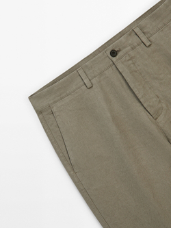 Massimo Dutti Брюки из 100% льна, зеленый