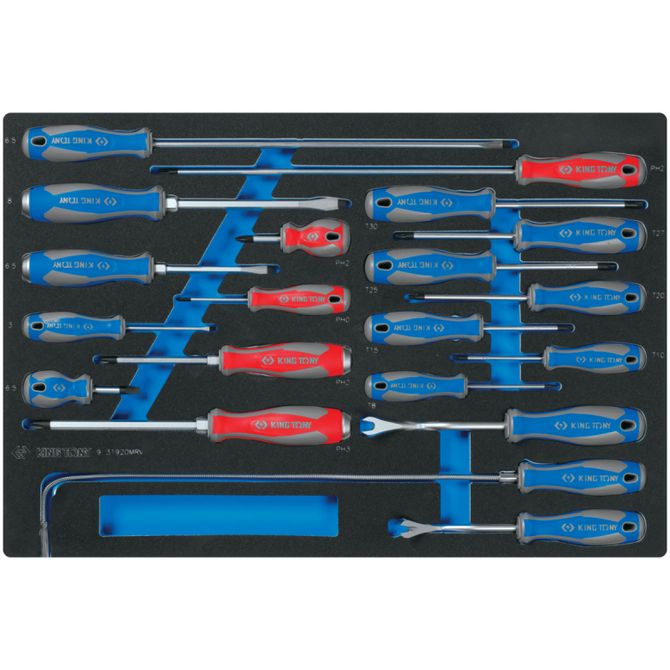 KING TONY (934-251MRV) Набор инструментов "DRIVE" в красной тележке, 251 предмет