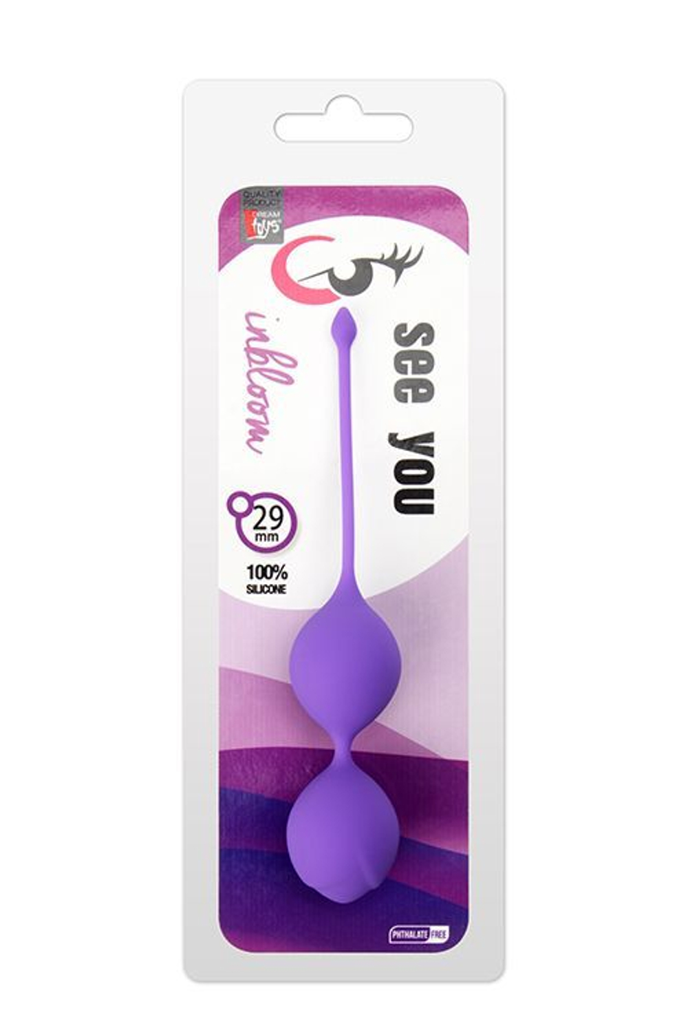 Фиолетовые вагинальные шарики SEE YOU IN BLOOM DUO BALLS 29MM