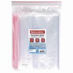 Пакеты с замком (гриппер), комплект 100 шт., 200х300 мм, ПВД, толщина 40 микрон, BRAUBERG, 606216