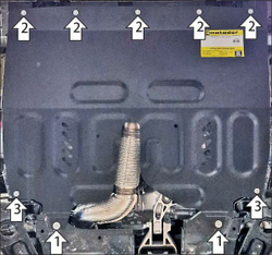 Защита картера двигателя, КПП. 2 мм, Сталь. для Changan Cs75 Plus 2024-н.в., Motodor.77217