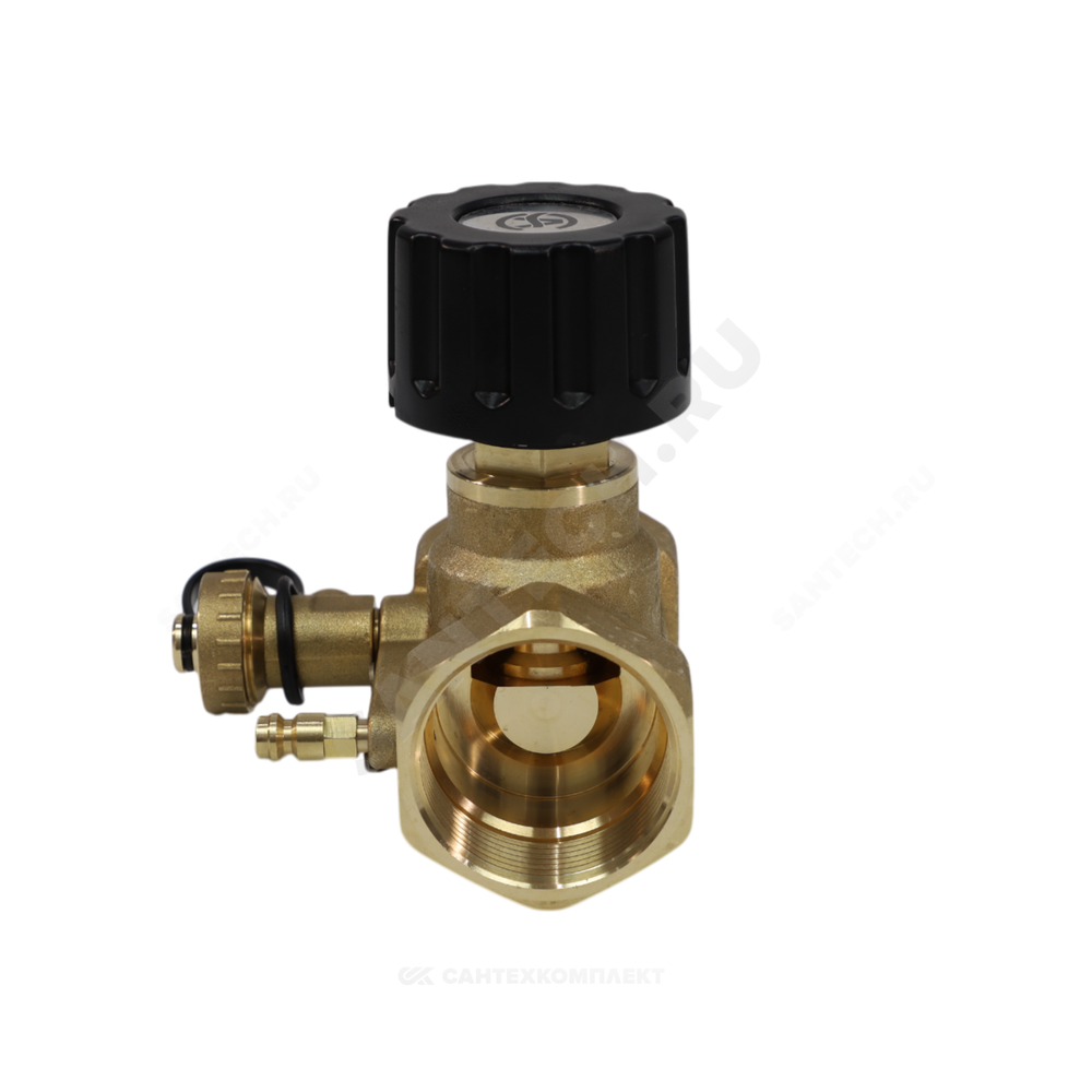 Клапан балансировочный ручной латунь 2013 Ду 15 G1/2" Ру16 Тмакс=120 оС ВР Kvs=1.6м3/ч с измерительными ниппелями EURO Aquasfera 2013-01