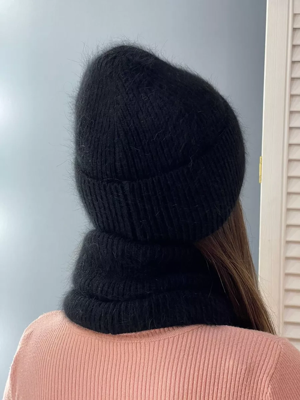 шапка снуд и варежки набор 3 в 1