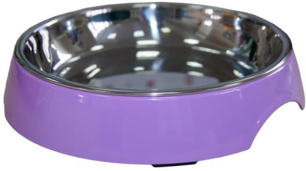 SuperDesign миска на меламиновой подставке для кошек широкая 250 мл, сиреневая