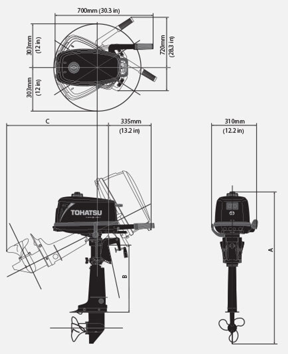 Мотор лодочный TOHATSU M5BD-S