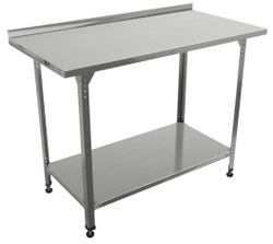 Стол производственный "Профи" СППП , сплошная полка, 1400х600х860 мм, с бортом