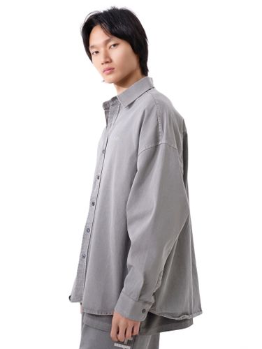 Плотная хлопковая рубашка The Puh серого цвета