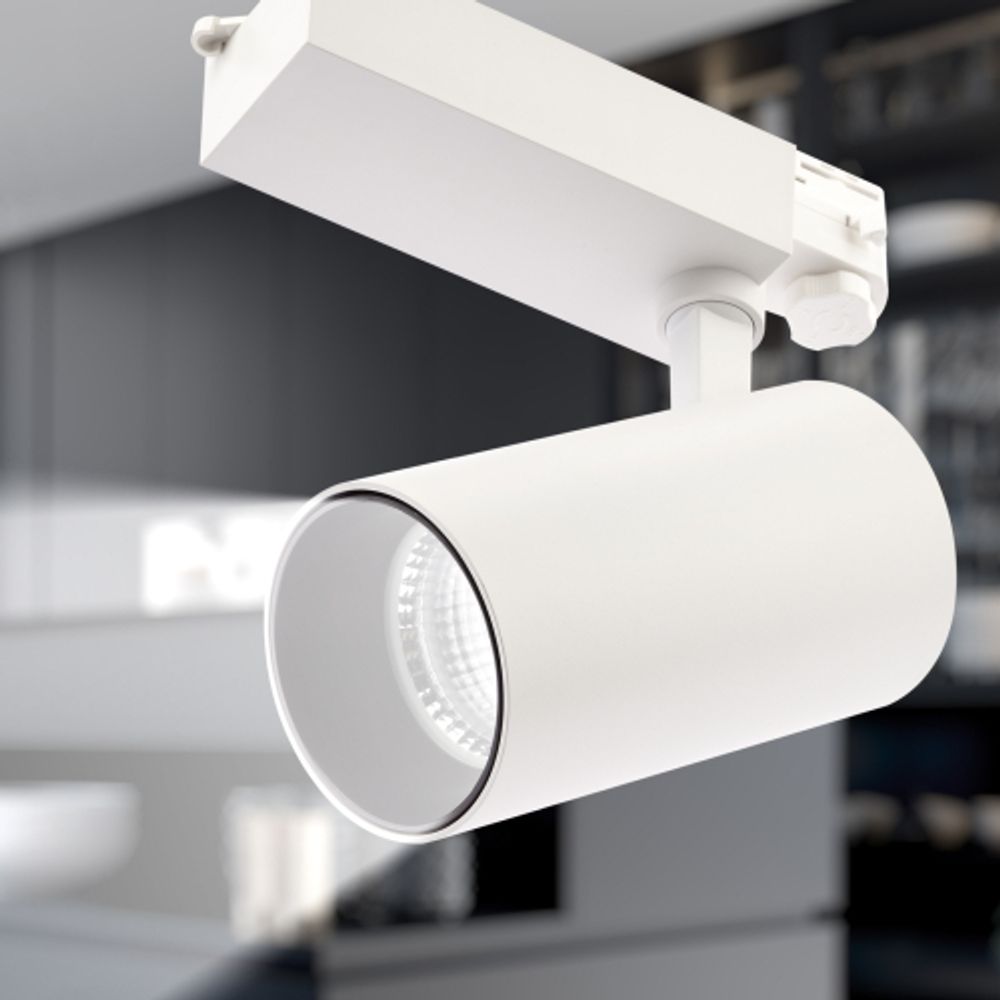 Трековый светильник трехфазный ЭРА SТR-30-36-40K-W40 узкий луч 4000K белый | Трехфазные трековые светильники