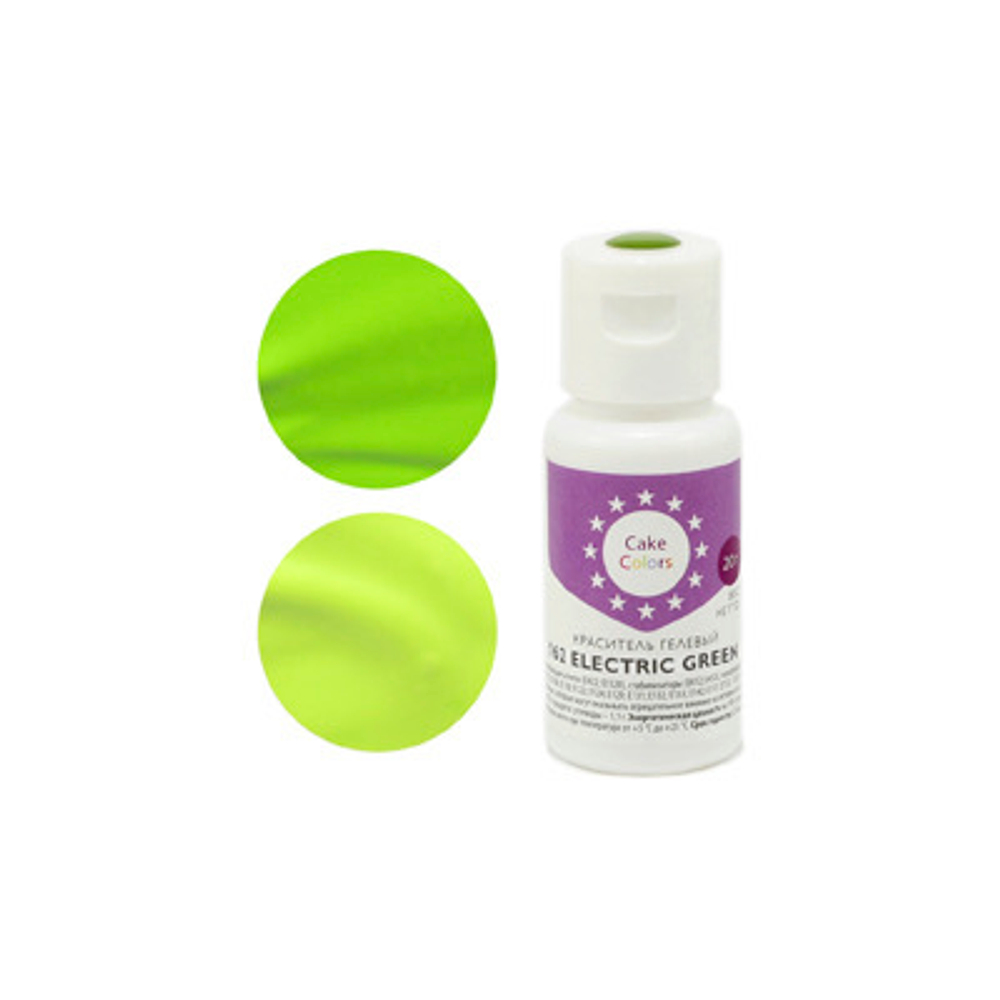 Гелевый краситель пищевой Gleb Colors 162 Насыщенный зеленый (ELECTRIC GREEN), 20г