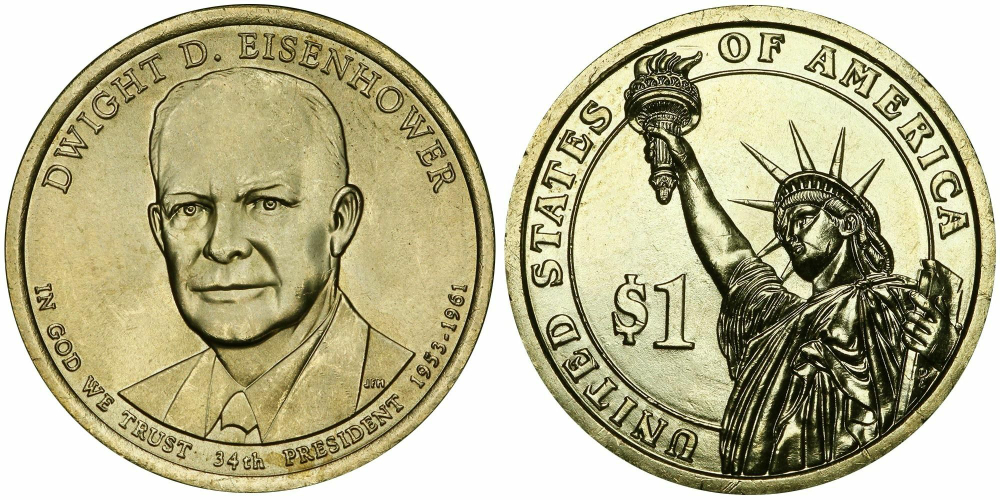 США 1 доллар 2015 Президент 34 - Дуайт Эйзенхауэр (1953–1961)