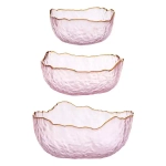 Салатник (маленький) LUCKY 13x6,5; 350мл, розовый с золотой каймой