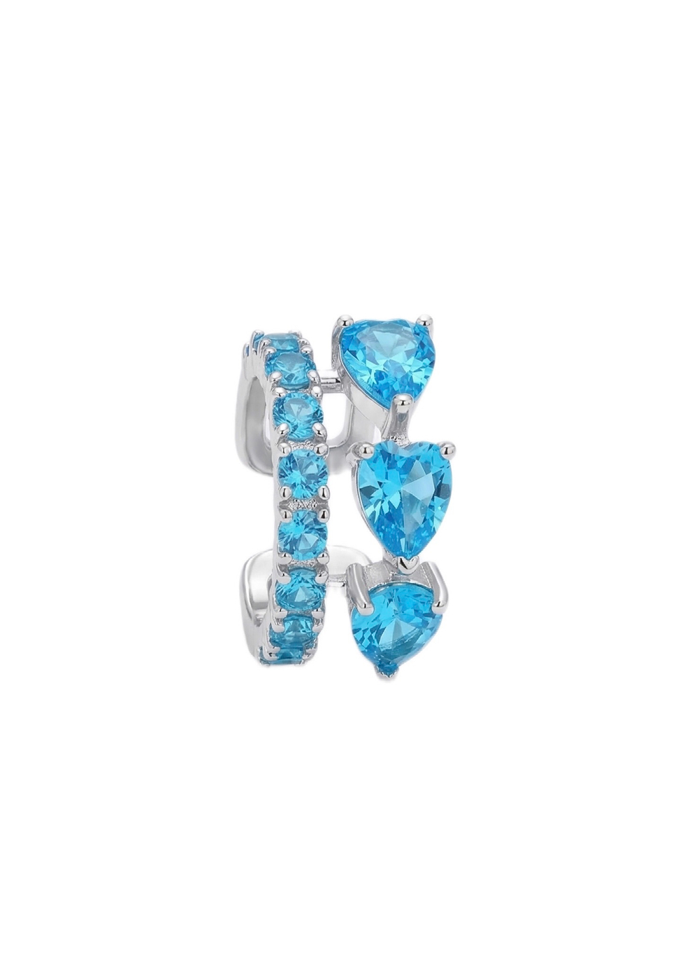 Кафф с голубыми фианитами