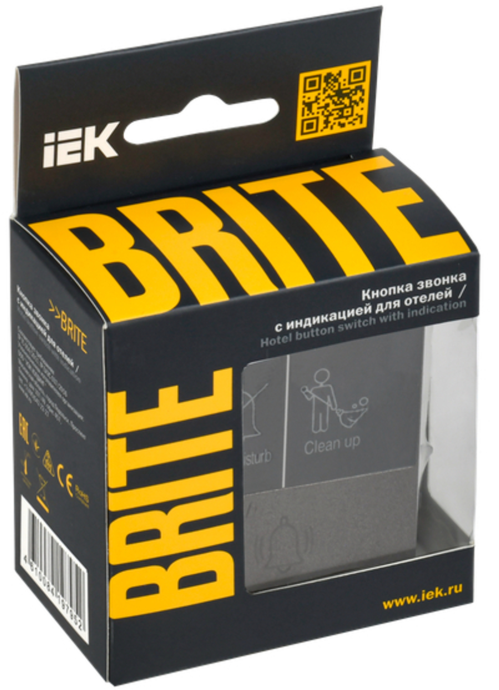 BRITE Кнопка звонка с индикацией для отелей 10А ВС10-1-9-БрТБ темная бронза IEK