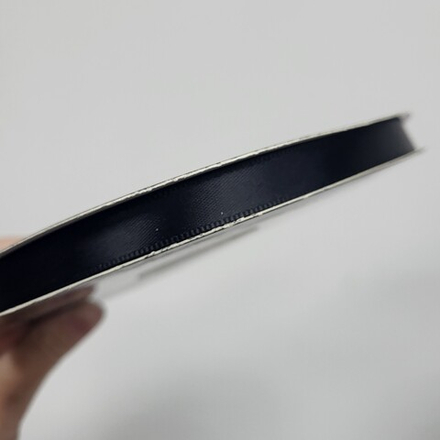 Лента атласная 1 см Черная (91 м)