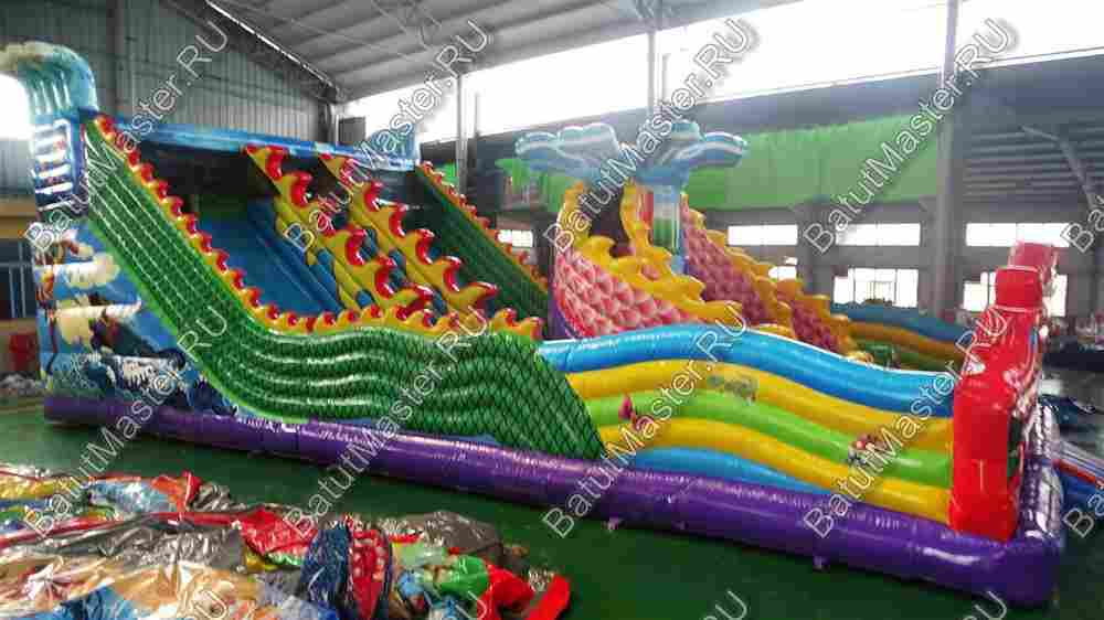 Коммерческий надувной батут "Хижина дракона", 15*8*6,3 м